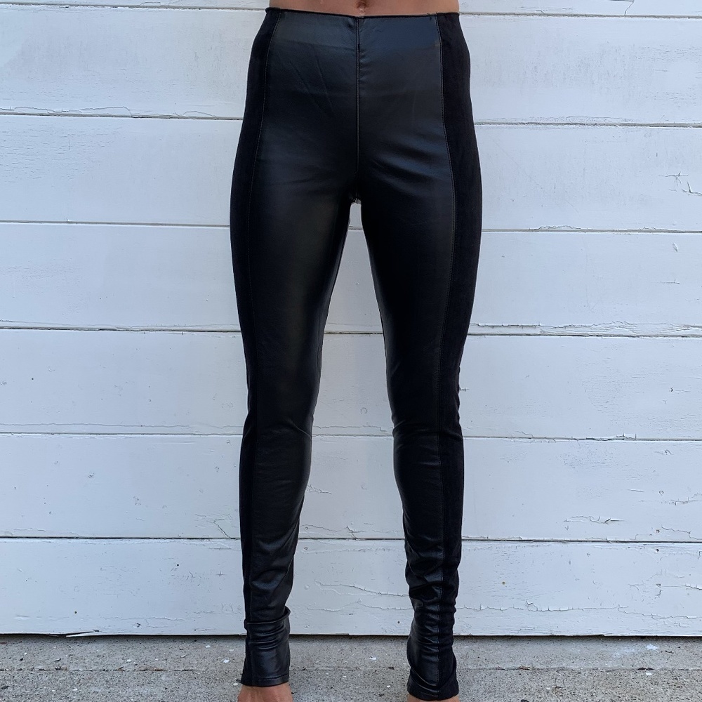 H&M Faux Leather & Suede Pants